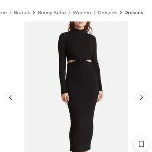 Ronny Kobo Collection Black Ribbed Sweater